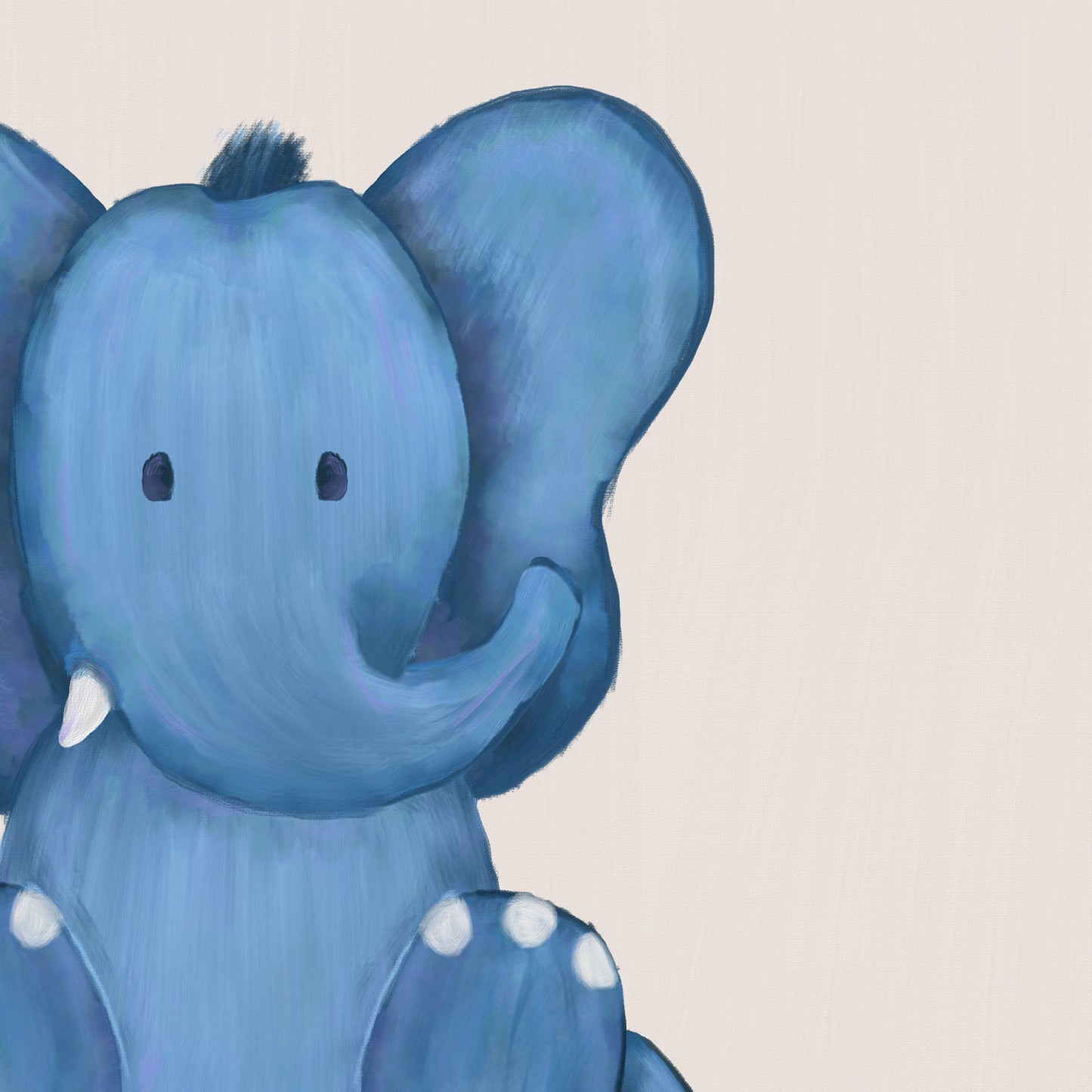 Square Safari Elephant Nursery Wall Print