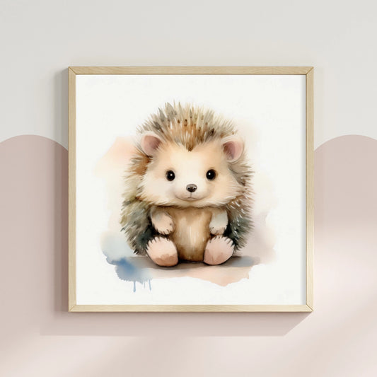 Cute Hedgehog Watercolour Nursery Print